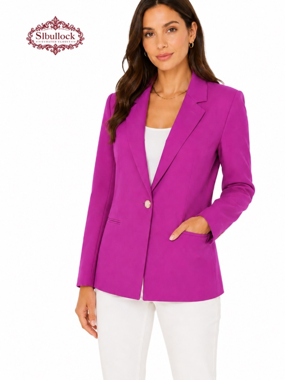 NWT ASOS Fuchsia Pink Longline Blazer Size 8 Fully Lined Stretch Career Jacket